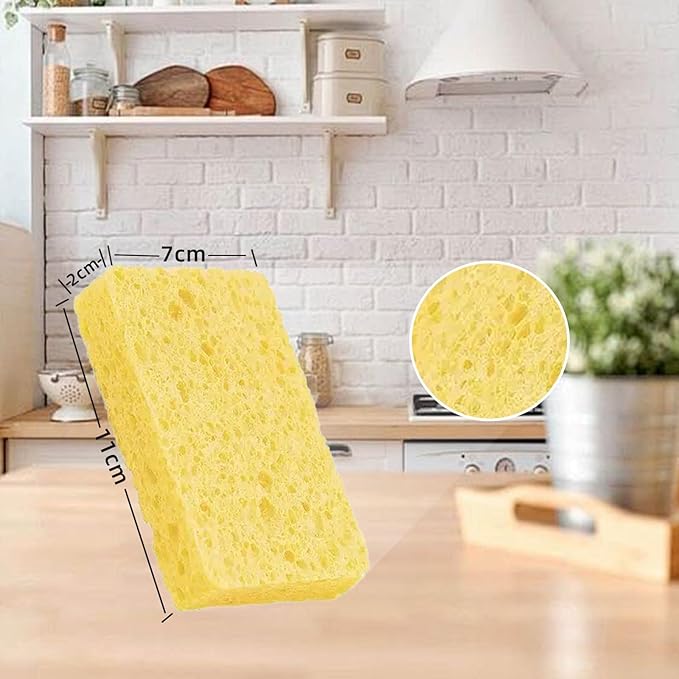 8 Pack Kitchen Sponges, Cellulose Dish Sponge, Household Cleaning Non-Scratch Scrub Sponge, Assorted Colors