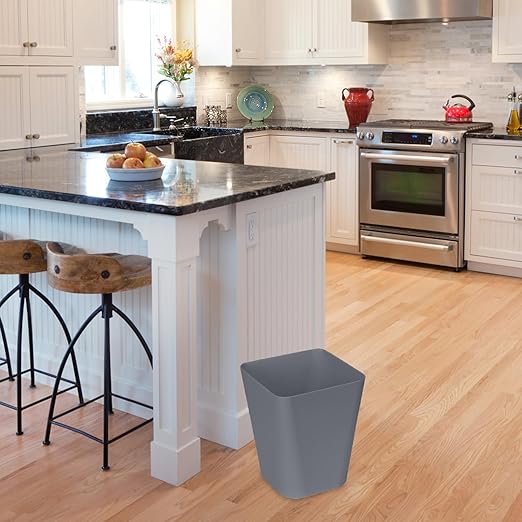 ZXJ Small Trash Can - Waste Basketbin - 1.8 Gallon -Grey - Bathrooms, Laundry Room, Kitchens, Offices