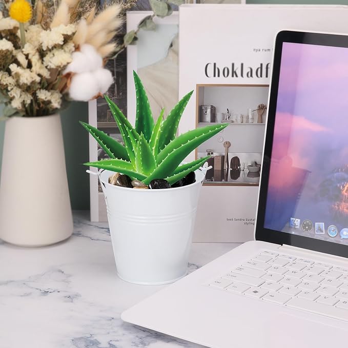 20 Pack 4 Inch White Mini Metal Bucket, Elegant Galvanized Buckets with Handles, Tin Buckets, Small Iron Bucket, Mini Metal Pail for Party Favors, Crafts, Garden & Beach