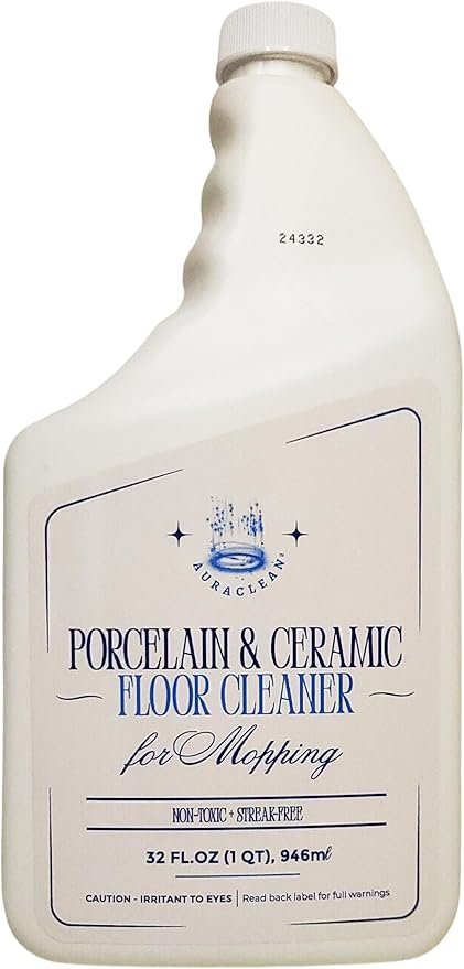 Porcelain & Ceramic Tile Floor Cleaner - Mop Soap Concentrate for mopping - Streak-Free Clean, Ph Neutral and non-Toxic - Safe for Marble, Travertine, Limestone - 32 fl oz (1-qt)