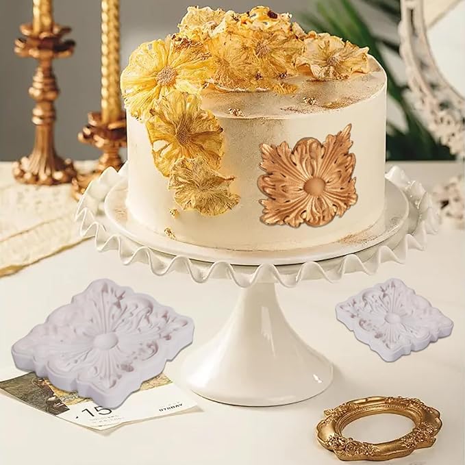 Baroque Cake Decoration Silicone Mold, European Relief Chocolate Fondant Mold, Practical Kitchen Baking Supplies, for Candy, Sugar Craft, Cupcake Toppers, Resin, Clay Crafts