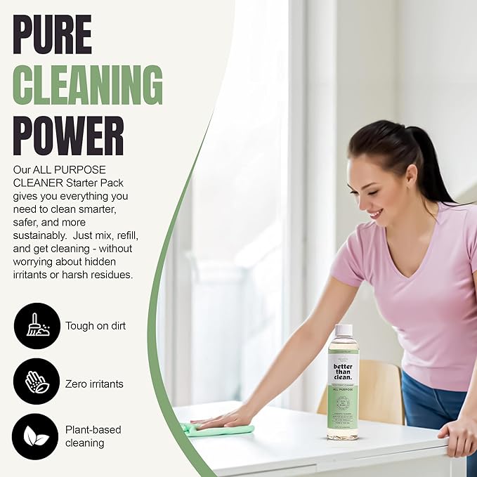 Unscented All Purpose Cleaner Concentrate - Plant-Based, Non-Toxic, Multi-Surface, Fragrance Free Cleaning Products - Pet Safe Cleaner - 8oz Makes 4 Bottles