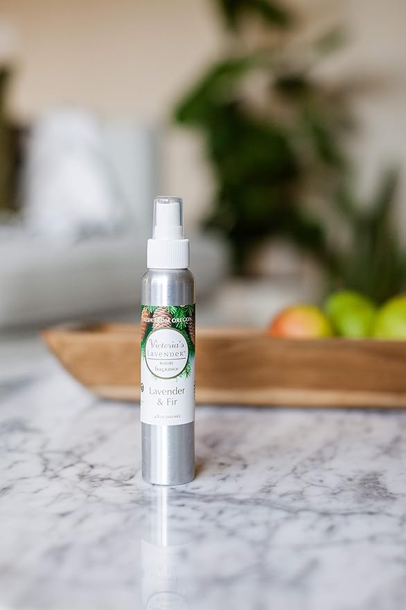 Victoria's Lavender Room Spray, Pure Home Made in the USA, Essential Oil Concentrated Room Splash, Air Freshener, Bathroom Odor Eliminator, Luxury Spray, Lavender & Fir 2 Pack (4 Fl Oz)