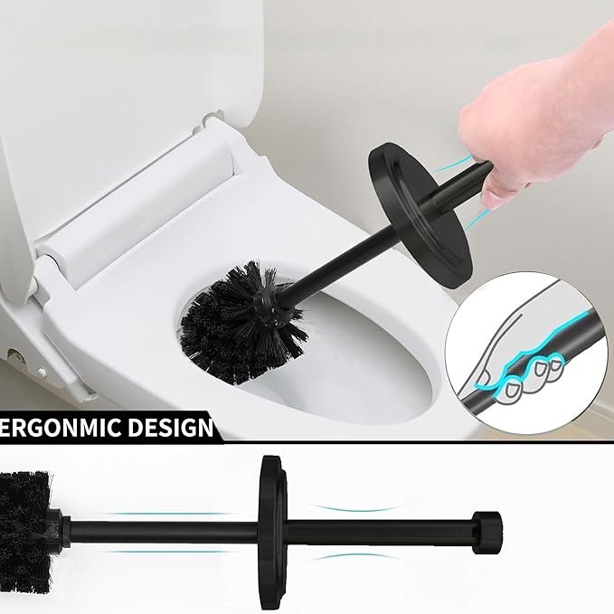 Matte BlackToilet Bowl Brush with Holder, Durable Bathroom Cleaning Tool, Modern Design for Easy Toilet Maintenance, Bathroom Cleaner Brush for Efficient Cleaning and Hygiene