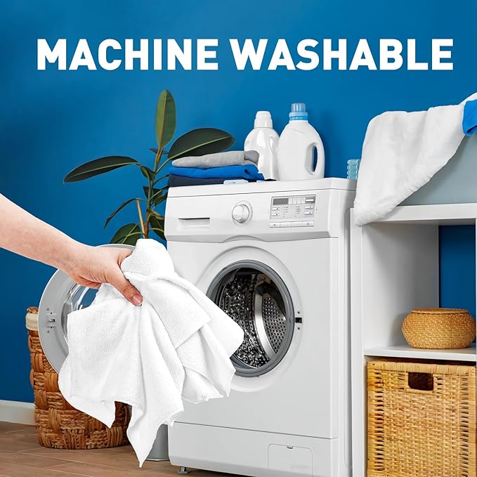 White Microfiber Towels- 18 Pack, Microfiber Cleaning Cloths Bulk, Microfiber Towels for Cars, Cleaning Rags (12x12 inches)