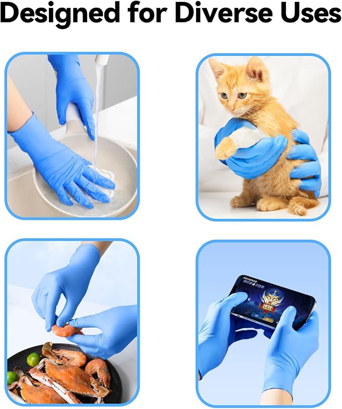 Jointown Vinyl Gloves, Disposable Cleaning, Powder Free, Latex Free, Non-Sterile Protective Glove, Gloves for Cooking
