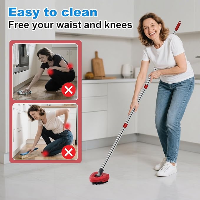 2 Pack Upgrade Scrub Brush Replace Heads Compatible with O Cedar EasyWring RinseClean 2 Tank Spin Mop, Scrubber Brush Mop Head for Ocedar Mop Scrub Brush of Hard Bristle to Floor Clean, Not for 1 Tank