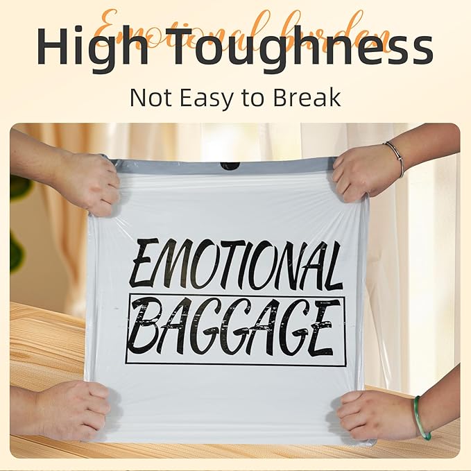 13 Gallon Trash Bags Drawstring, 50 Count Tall Kitchen Trash Bags, Sturdy Large Trash Bags, Emotional Baggage Printed Garbage Bags 13 Gallon Tall Kitchen, Tear Resistant Kitchen Garbage Bags