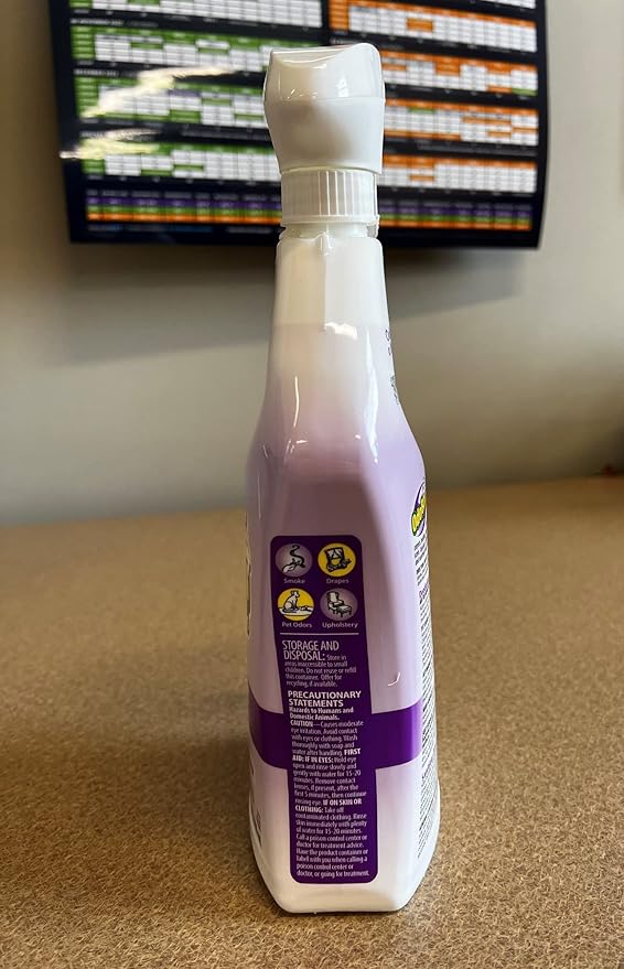 OdoBan Ready-to-Use Disinfectant and Odor Eliminator, Set of 4 Spray Bottles, 32 Ounces Each, Lavender Scent
