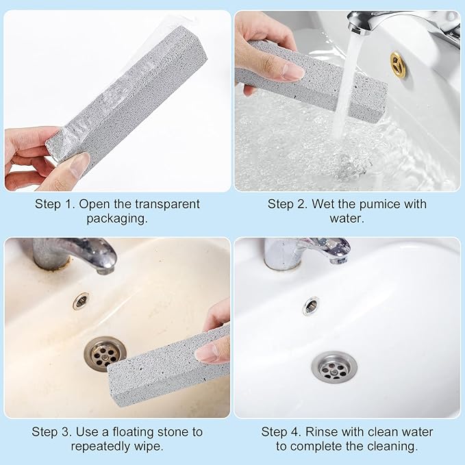 20 Pack Pumice Stone for Toilet Bowl Cleaning, Powerfully Cleans Hard Water Rings Stains, Toilets, Stoves, Bathtubs, Grills, Pools, Sinks (5.9 x 1.4 x 0.9 Inches)