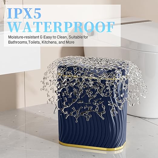 Bathroom Trash can with Automatic Touchless Lid, 2.6 Gallon Motion Sensor Small Garbage Can, Slim Waterproof Smart Trash Bin for Bedroom, Office, Living Room