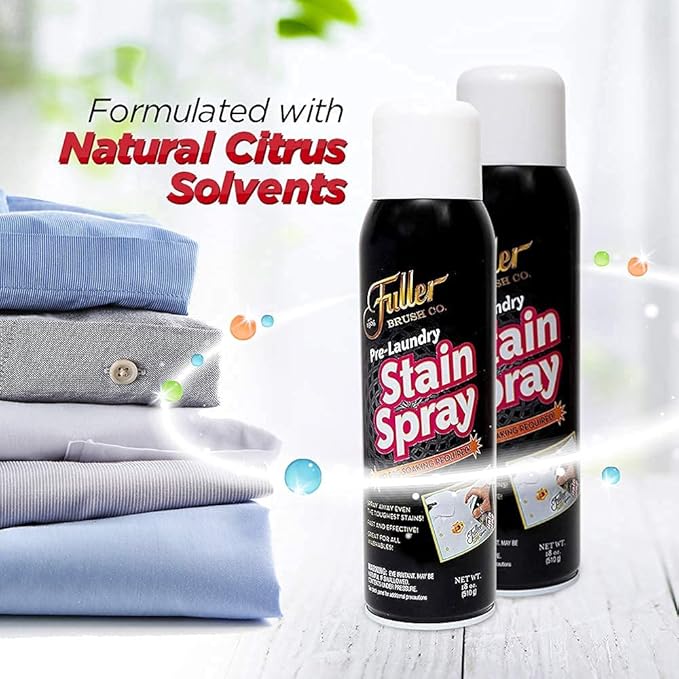 Fuller Brush Pre-Laundry Stain Remover Spray 18 fl oz – Fast-Acting Stain Fighter for Clothes – Removes Grease, Ink, Food & More – No Soak, Safe on Colors & Whites (Pack of 6)