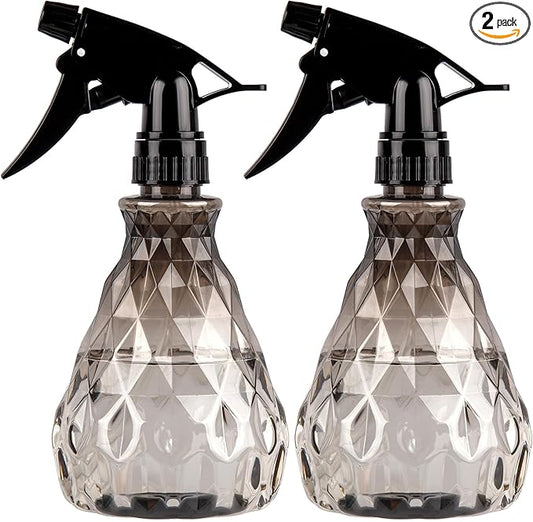 2 Pcs Spray Bottles, 500 ml/17 oz Empty Water Spray Bottles, Plastic Reusable Adjustable Mist Sprayer Squirt Bottles Containers Refillable for Cleaning Solutions, Gardening, Plants (Grey)
