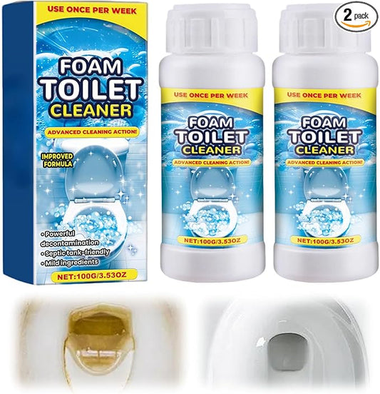 2Pcs Foam Toilet Cleaner, 2025 Upgrade Powerful Toilet Bowl Cleaner, Advanced Home Bathroom Cleaning Solution, Bowl Cleaners for Toilets Squatting Pans, Deep Cleaning