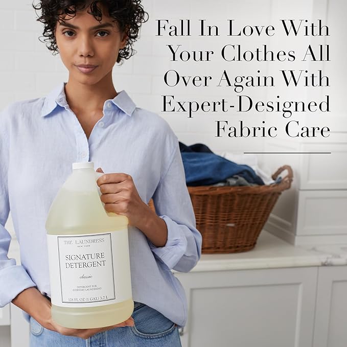 The Laundress Luxury Laundry Detergent, Gallon Pump, 126 Loads, Scented Signature Classic Fragrance, Concentrated Triple Enzyme Deep Cleaning and Targeted Stain Remover, 96% USDA Biobased Product