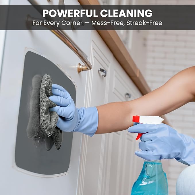 Microfiber Cleaning Cloth, 12 Pack Grey Cleaning Rags for Housekeeping, Reusable Microfiber Towels for Car, Kitchen, Bathroom and Household Cleaning Supplies, 11.8"X11.8"