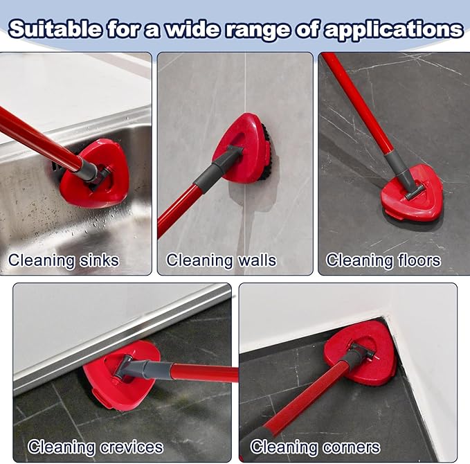 Scrubber Mop Head for Ocedar, Upgrade Scrub Brush for Ocedar, Spin Mop Scrub Brush Head for Ocedar RinseClean 2-Tank, More Bristles Scrub Brush Attachment for Bathroom