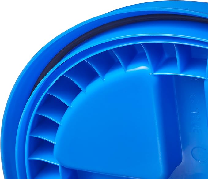 Consolidated Plastics 3.5 Gallon Black Food Grade Buckets + 6 Gamma Seal Lids, BPA Free Container Storage, Durable HDPE Pails, Made in USA (6 Pack)