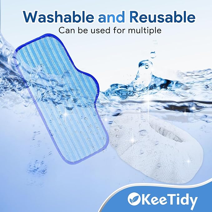 Reusable Microfiber Pads Compatible with Dupray Neat Steam Cleaner Replacement Mop Cleaning Pads, Reusable Cloths and Small Bonnets, 3+3 Pack