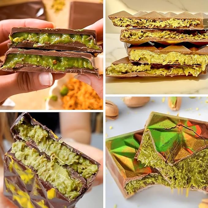 3 Pack Chocolate Mold Silicone, 6 Cavity Silicone Deep Chocolate Bars Molds, Non-stick Dubai Chocolate Mold for Dubai Bar Pistachio, Chocolate Snacks, Milk Bar