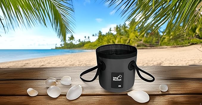 BANCHELLE Collapsible Bucket Water Container Portable Folding Camp Wash Basin for Outdoor Traveling Hiking Fishing Car Washing Gardening Camping (Black, 12L)