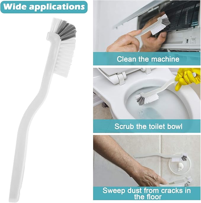 5 Piece Cleaning Dish Scrub Brush Kitchen Sink Bathroom Brushes, Household Pot Pan Dishwasher Edge Corners Grout Deep Cleaning Brush with Stiff Bristles (White and Black)