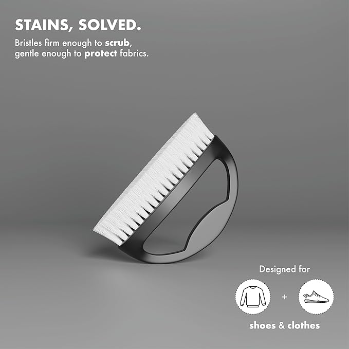 byMATTER Ergonomic Laundry Brush – Suitable for Clothes, Upholstery, Shoes, Fabric Cleaning, Helps Stain Removal, Stiff Bristle Brush