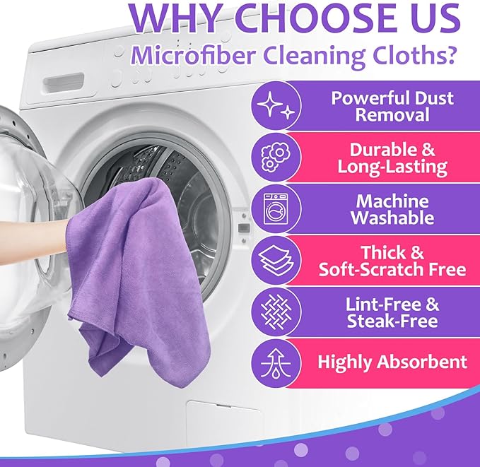 Newwiee 3 Pcs Extra Large Microfiber Cleaning Cloth 30" x 20" Washable Reusable Microfiber Towel Streak Free Lint Free Cloth for Cleaning Home Glass Office Window Bathrooms (Pastel Colors)