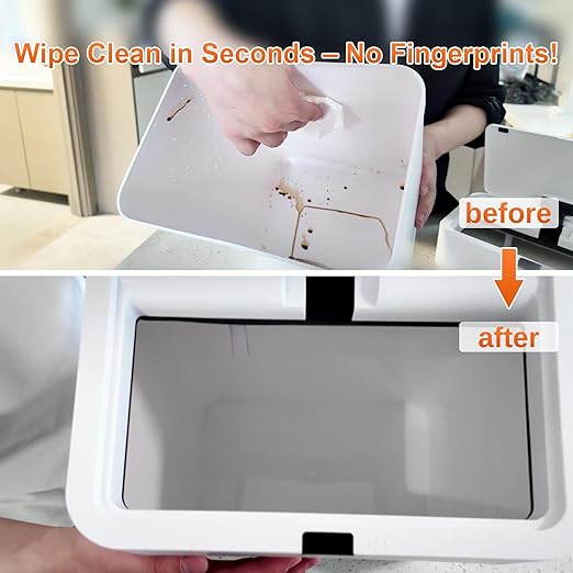 4Gallon Motion Sensor Trash Cans,Bathroom Trash Can with Lid,IPX5 Waterproof for Kitchen/Bedroom/Office, Slim Space-Saving Odor-Proof Bin with 0.2s Silent Lid