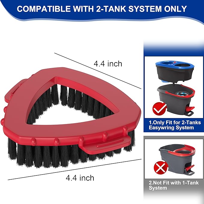 Scrubber Mop Head for O Cedar RinseClean Spin Mop 2 Tank System, Replace Head for OCedar Spin Mop Scrub Brush Head,