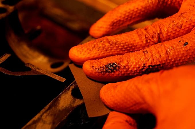 Inspire HEAVY DUTY ORIGINAL Stretch Nitrile Black Gloves Disposable Latex Free | Food, Mechanic, 6mil Black or 8 Mil Orange