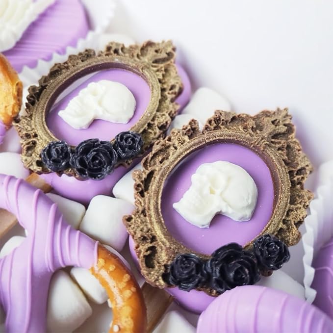 Picture Frame Chocolate Molds, Baroque Vintage Mirror Frame Fondant Molds, Photo Frame Rose Silicone Baking Molds for Cake Decoration Sugar Gum Paste Candy Cookies Resin Clay Set of 3