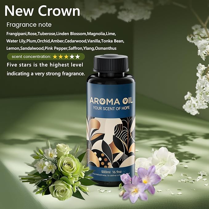 Essential Oils Set,16.9 fl oz (500 ml) New Crown Scent,Hotel Collection Diffuser Oil Suitable for Your own Candles, Soaps, air freshener Spray, and Essential Oils for Commercial Aroma Diffuser