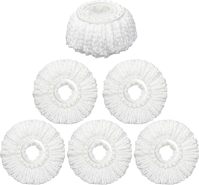 6 Pack Mop Head Replacement, Spin Mop Replacememt Head for 6-6.3” Inch Spin Mop Heads, Microfiber Mop Head Compatible with Hurrican Casabela Mopnad, Household Cleaning Tools, Commercial Mop Head