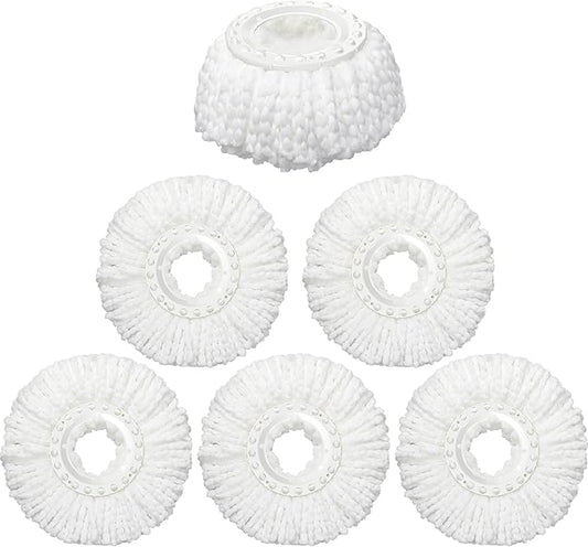 6 Pack Mop Head Replacement, Spin Mop Replacememt Head for 6-6.3” Inch Spin Mop Heads, Microfiber Mop Head Compatible with Hurrican Casabela Mopnad, Household Cleaning Tools, Commercial Mop Head