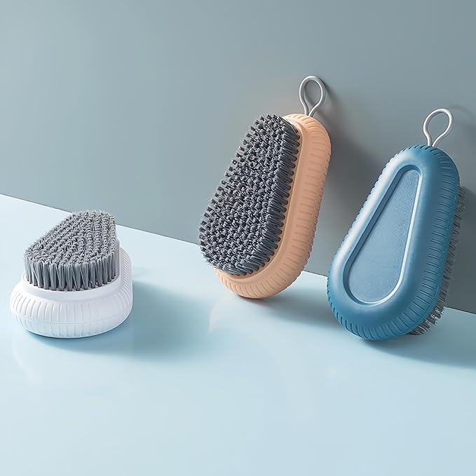 Laundry Brush,Scrub Brush,Easy to Grip Household Cleaning Brushes,Quality Soft Laundry Clothes Shoes Scrubbing Brush (Gray)