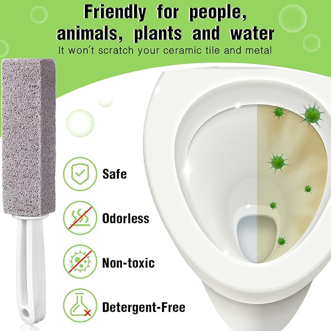 20 Pack Pumice Toilet Bowl Cleaner Pumice Stone with Long Handle Toilet Stone Cleaning Block for Bath Grout Pool Kitchen Tubs Showers