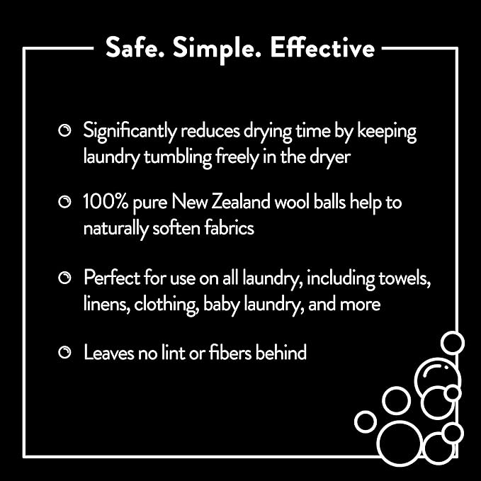 Molly's Suds Wool Dryer Balls | Natural Fabric Softener, Hypoallergenic, Reusable, Unscented, Reduce Drying Time | Large, Mixed Set of 6