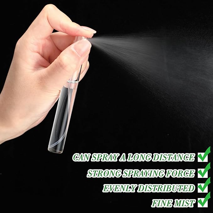 Tanlade 300 Pcs 10ml Mini Spray Bottles Clear Glass Perfume Atomizer Sprayer Bottles Portable Perfume Travel Refillable Bottle for Travel Pocket Dispenser Container