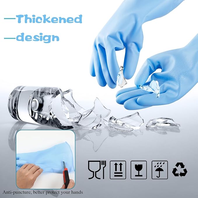 36 Pair Reusable Household Gloves Long Rubber Dishwashing Gloves Kitchen Cleaning for Dishes Clean Gardening