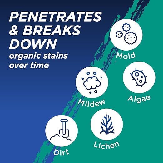 30 SECONDS Roof Cleaner & Protector with Hose End Sprayer - Lifts Stubborn Stains from Dirt, Moss, Mold, Algae & Lichen