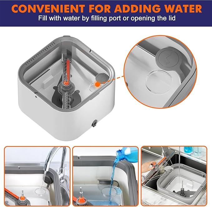 KZKR Spin Mop and Bucket Set with Self Separation Dirty and Clean Water System, Self Wringing 360° Rotating Square Mop Head for Home Floors Cleaning (2.0 Mop and Bucket Set (2 Pads))