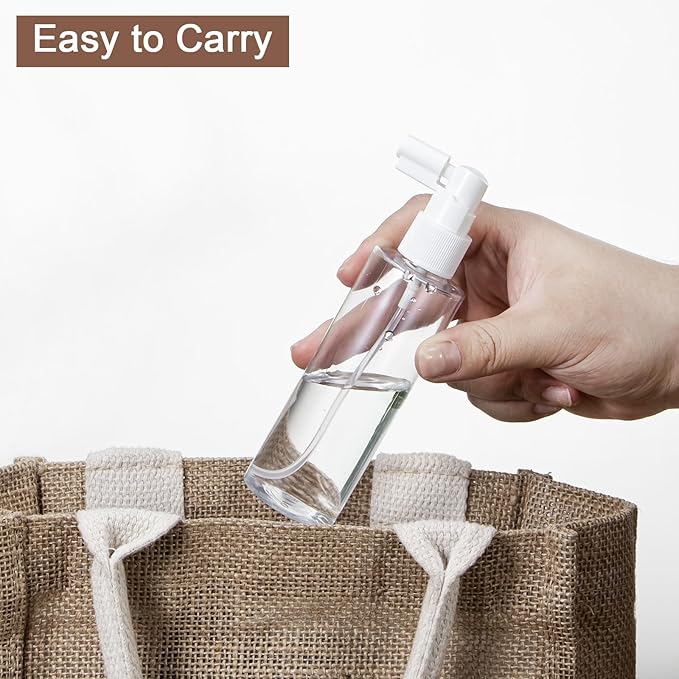 Yebeauty 4 Pack Refillable Travel Size Spray Bottle Plastic Empty Fine Mister Small Spray Bottles with Tight Cap Long Mouth TSA Approved Sprayer Atomizer for Hair Perfumes Cleaning, 3.3oz/100ml Clear