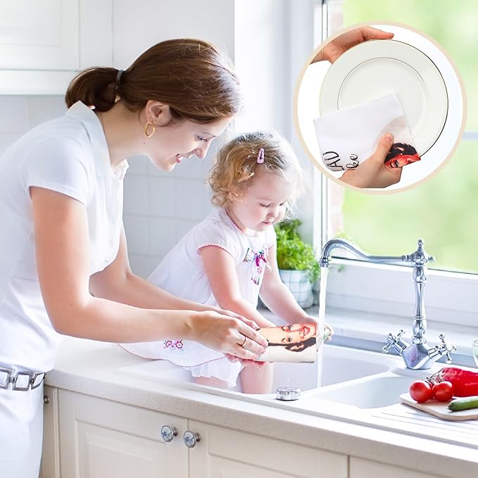 36 Pack Reusable Cleaning Cloths Washable Cotton Kitchen Towels for Home(Funny Style,Retro)