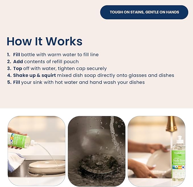 TRULY FREE - Laundry Wash Detergent for Sensitive Skin + Natural Dishwashing Liquid