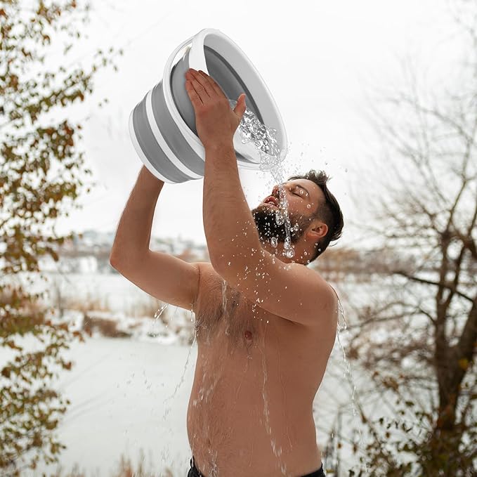 2 Pack Collapsible Buckets - 2.6 Gallon (10L) Large Capacity, Essential for RV, Garden Cleaning, Car Washing, Camping, Fishing, Multi-Purpose Durable Portable Buckets, Easy Storage, Use Anywhere