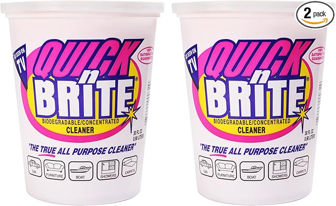 Quick 'n Brite All Purpose Cleaning Paste – Miracle Cleaner for Tough Stains | Eco-Friendly, Non-Toxic, Pet-Safe | Multi-Surface Stain Remover | Made in USA, 32oz (Pack of 2)