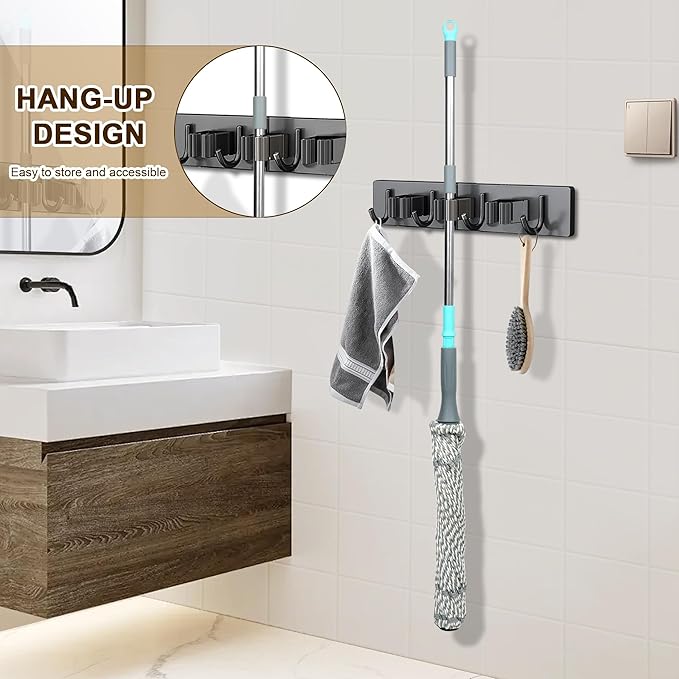 Self Wringing Mop Floor Cleaning, Easy Squeeze Twist Mop, Heavy Duty Wet Mops for Cleaning Hardwood Tile Vinyl Laminate Floors (Gray- 2 Head)