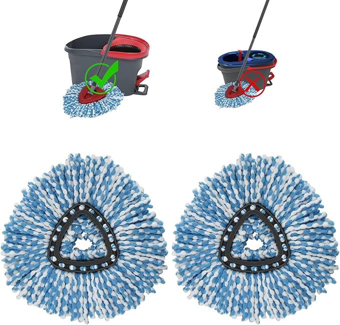 2 Pack Mop Head Replacement Compatiable with Oceda EasyWring,Mop Refill Replace Head for EasyWring Spin Mop 1 Tank Systerm - Microfiber, Easy to Replace,Deep Floor Cleaning and Machine Washable