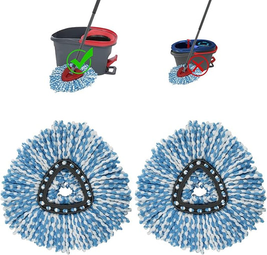 2 Pack Mop Head Replacement Compatiable with Oceda EasyWring,Mop Refill Replace Head for EasyWring Spin Mop 1 Tank Systerm - Microfiber, Easy to Replace,Deep Floor Cleaning and Machine Washable